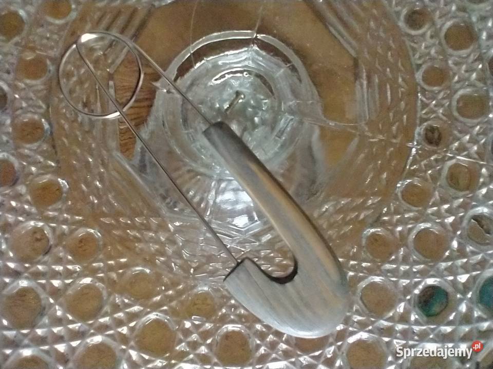 Szara agrafka broszka drewno rękodzieło Łódź