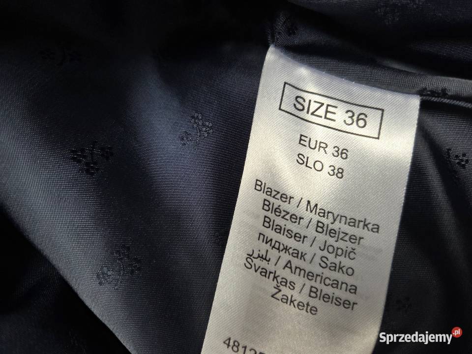 Granatowy żakiet marynarka krótki Liszki