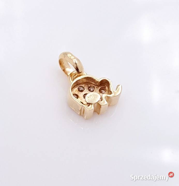 25 Wisiorek Złoty 585 Słonik z kamieniami Z1106 Poznań