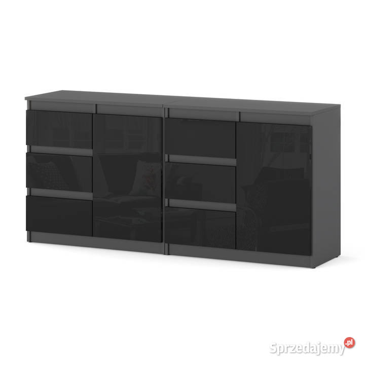 Komoda Do Salonu Szafka Z 6 Szufladami Szara Elbląg