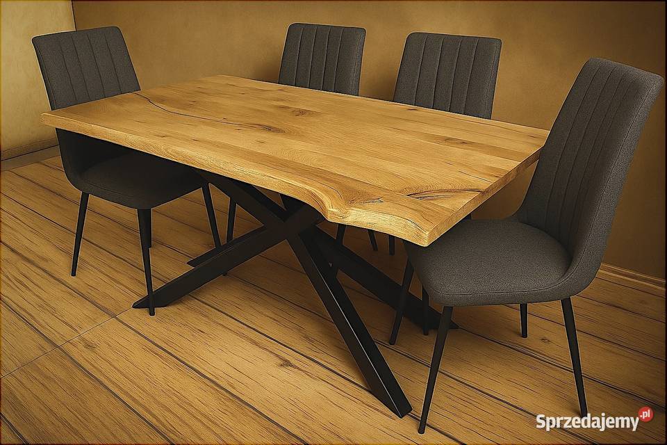 Stół Pająk Dębowy LOFT 100 Lite Drewno DĄB Zielona Góra