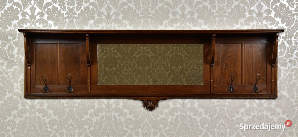 Wisząca garderoba secesja wieszak półka antyk Swarzędz