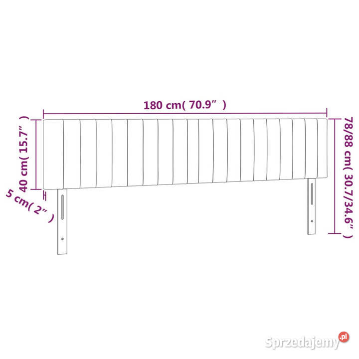 Zagłówek do łóżka z LED czarny 180x5x7888 sprzedam