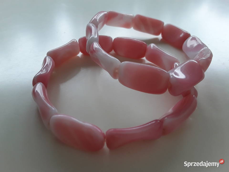 Dwie bliźniacze bransoletki w różowobiałym Warszawa