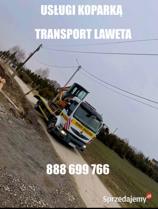 Usługi koparka obrotowa plus wozidlo transport Myślenice sprzedam