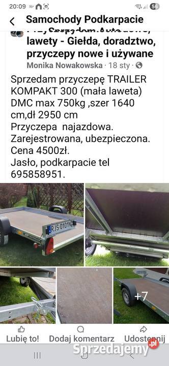 Przyczepa Temared Mała lawetaNajazdowa podkarpackie sprzedam