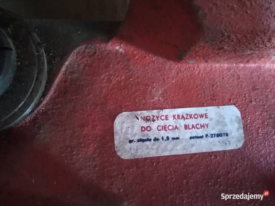 Gilotyna do blachy nożyce krążkowe do cięcia Rzeszów