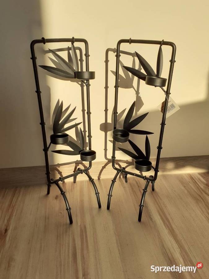 Świecznik czarny metalowy Gdańsk