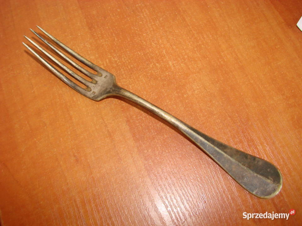 stary widelec stołowy sygnowany plater