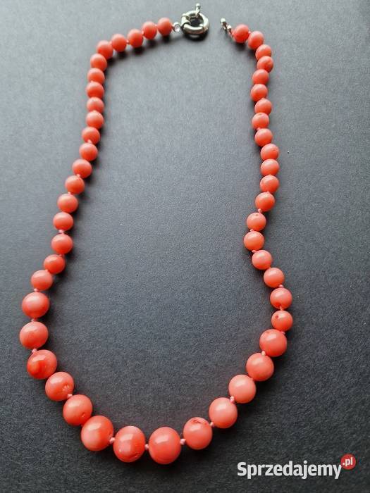 KORAL NATURALNY RÓZOWY NASZYJNIK W STYLU ART Częstochowa