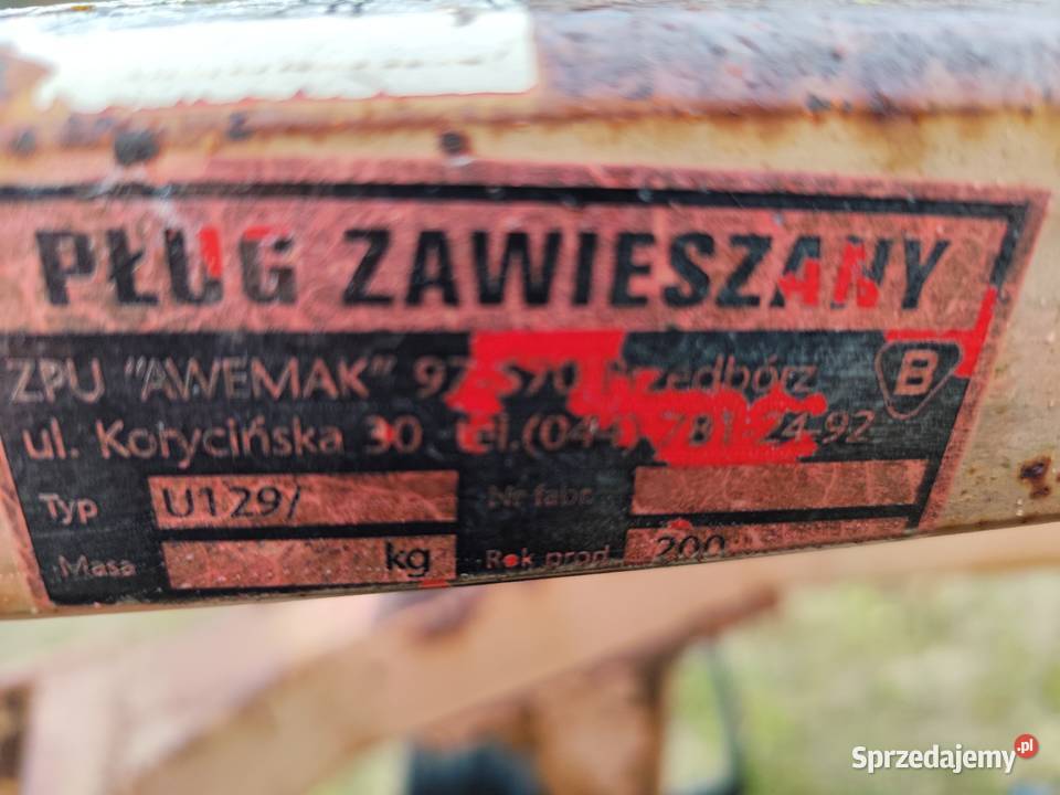 Pług 4 skibowy Awemak zagonowy