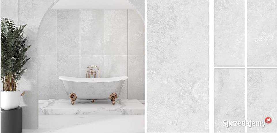 gres 60120 cement albira white matowy carving Gorzów Wielkopolski