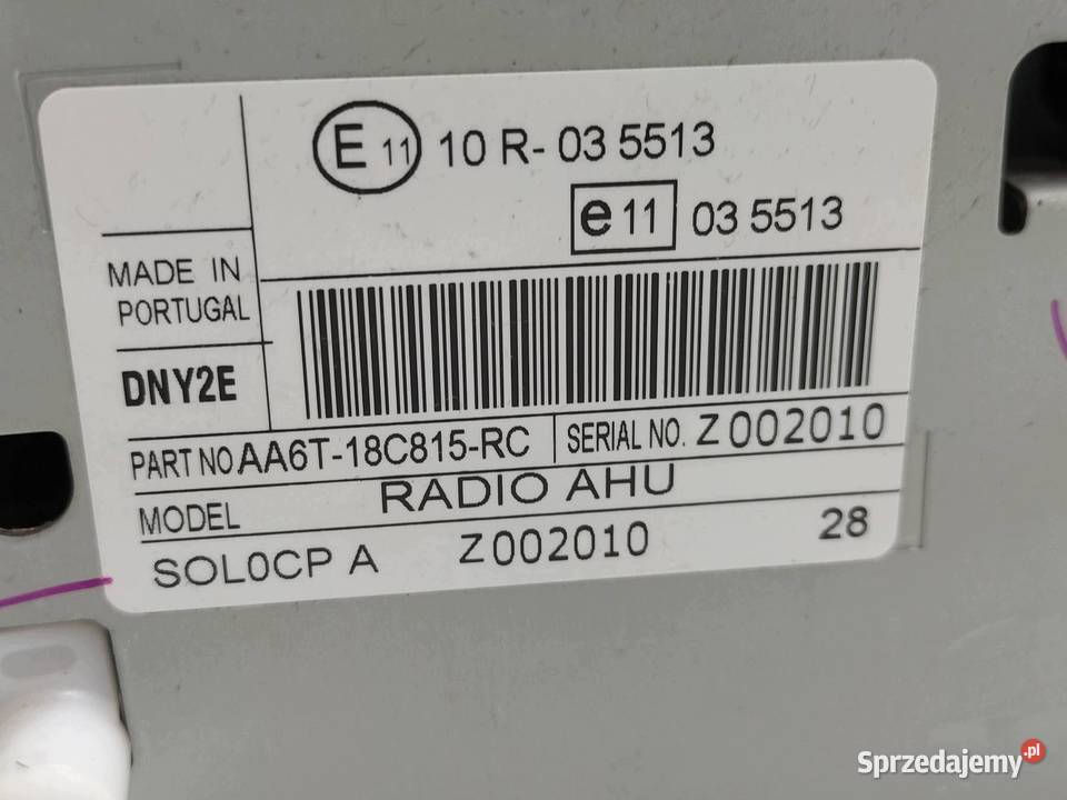 RADIO AA6T18C815RC Ford Fiesta Mk7 20082016