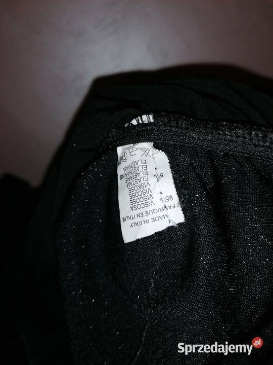 Włoska sukienka koktajlowa czarnosrebrna Warszawa sprzedam