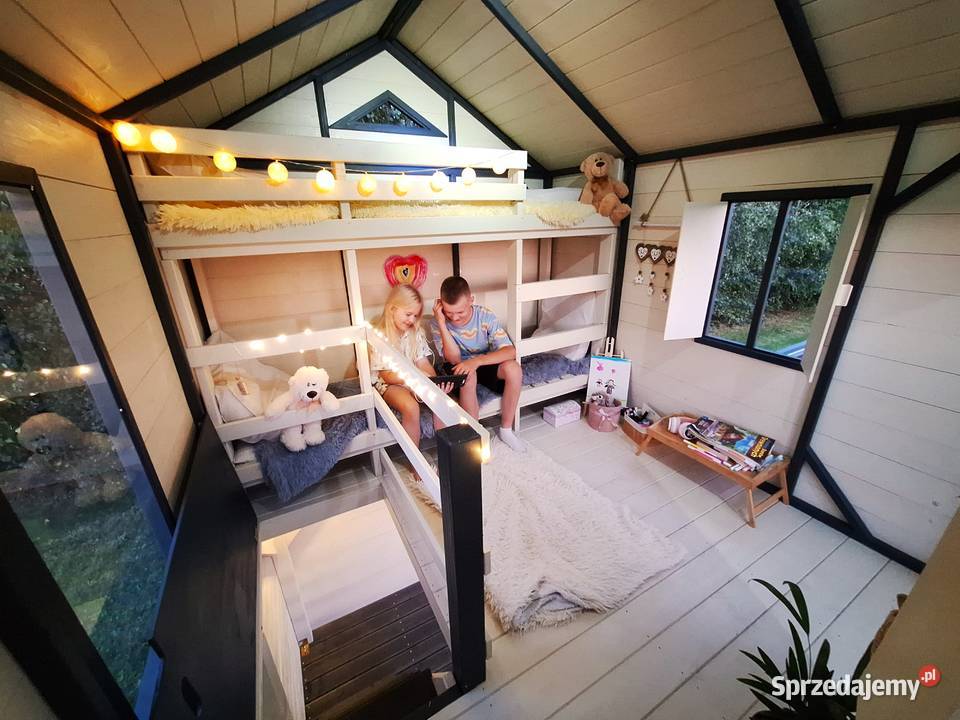 Nowoczesny Domek drewniany dzieci OGRODOWY Stopnica