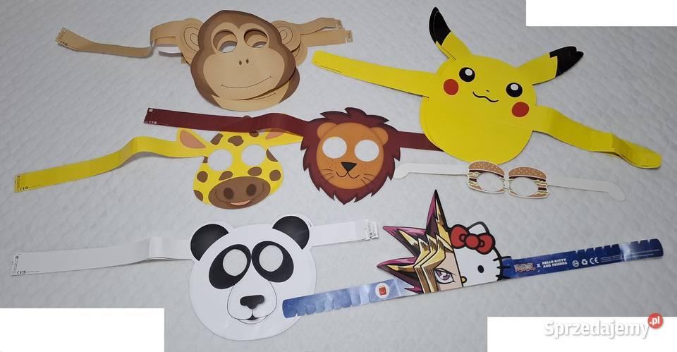 Papierowe maski kapelusze czapki okulary mix 11 Czeladź