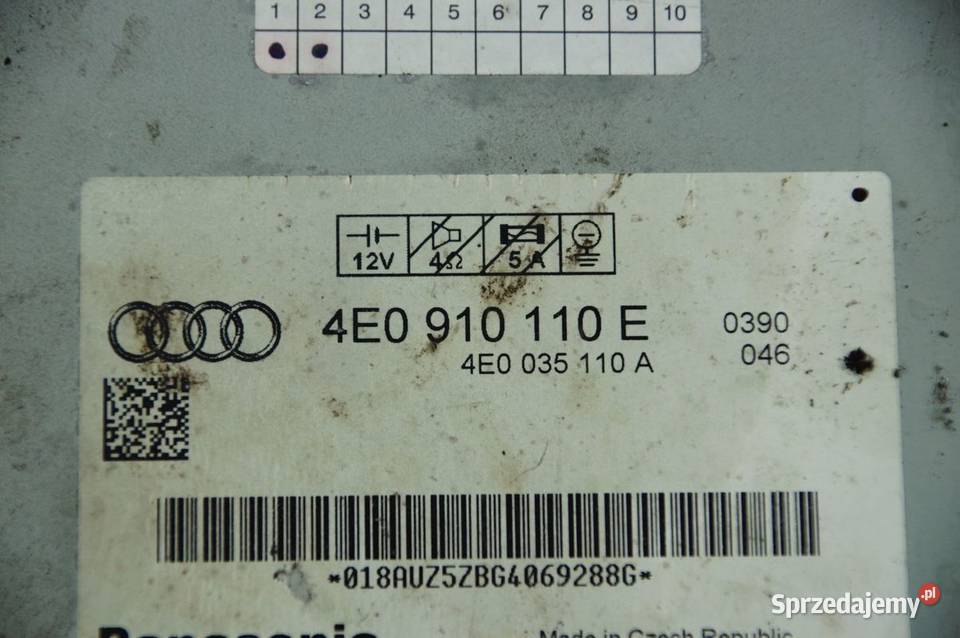 ZMIENIARKA CD AUDI A8 D3 II LIFT 4E0910110E Pozostałe Lipno