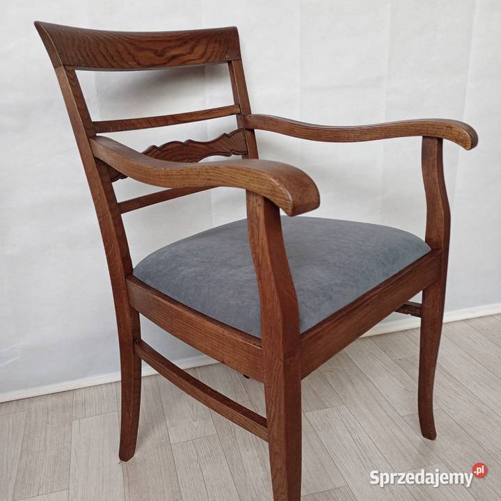 Niemiecki fotel dębowy w stylu secesyjnym wielkopolskie