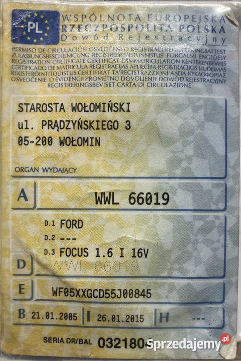 Ford Focus 16 benzyna BEZWYPADKOWY Przebieg mazowieckie Wieliszew