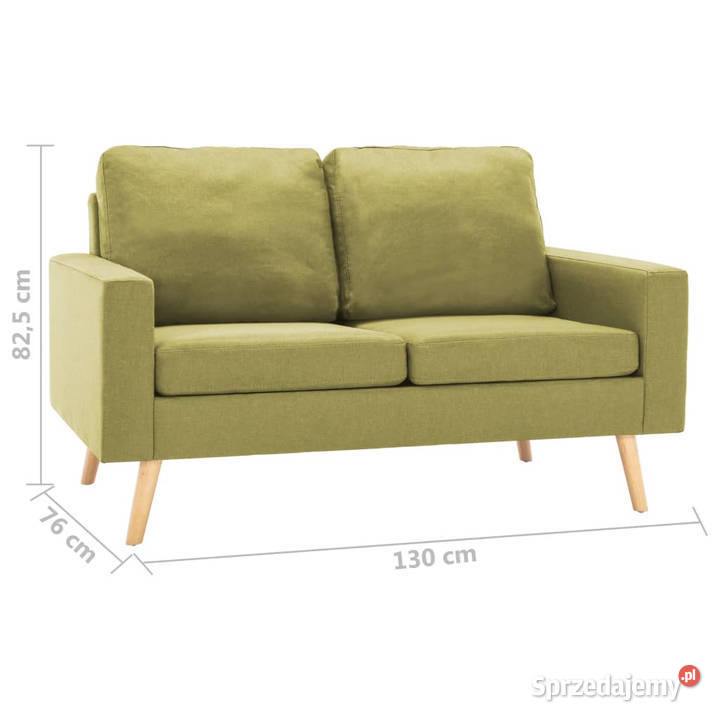 2osobowa sofa zielona tapicerowana tkaniną mazowieckie