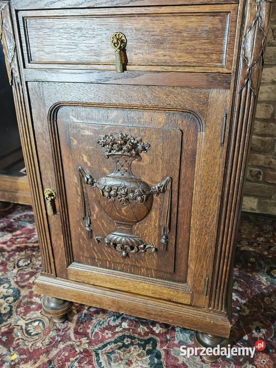 Piękna antyczna toaletka z fazowanymi lustrami i Antyki Sandomierz