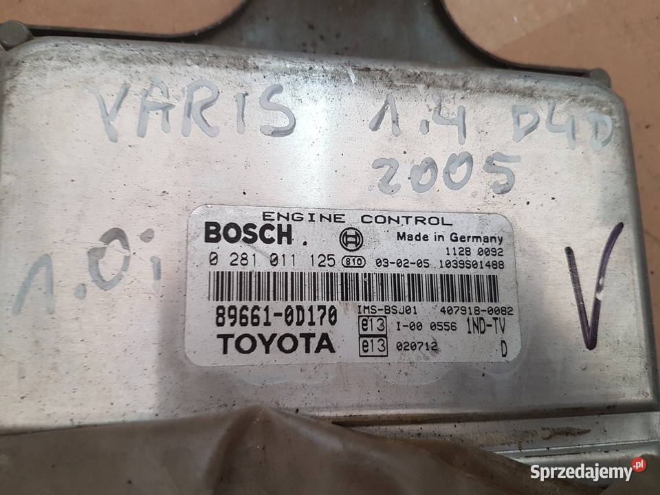 TOYOTA YARIS 14D4 DIESEL KOMPUTER SILNIKA wielkopolskie