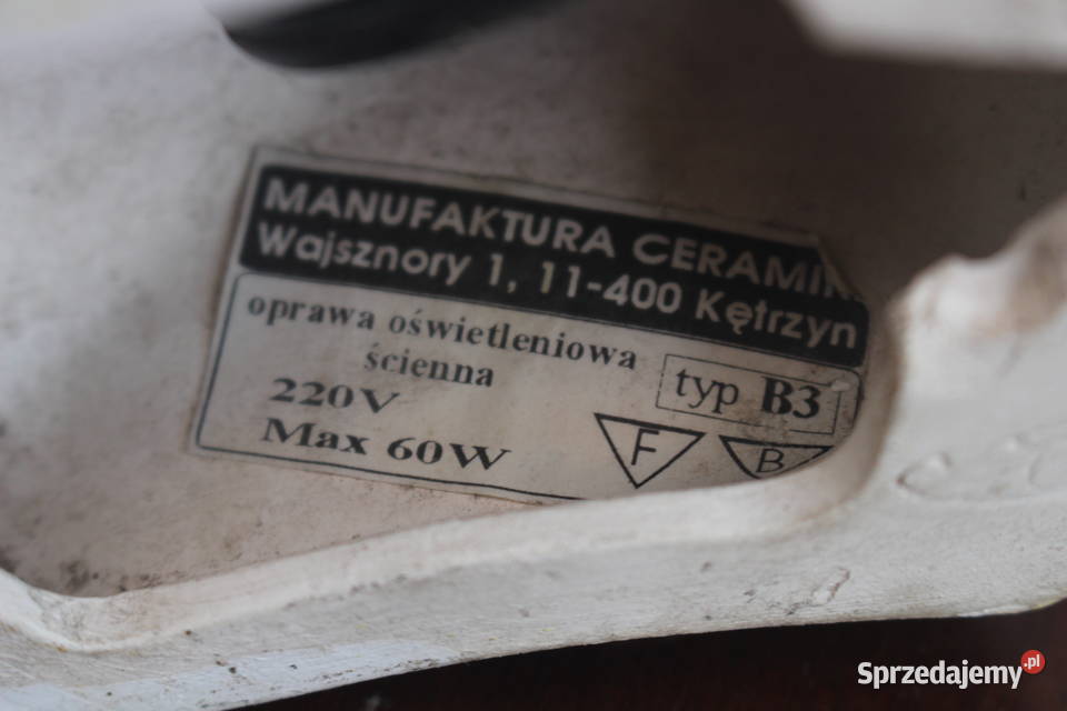 kinkiet ceramiczny prl Kalisz