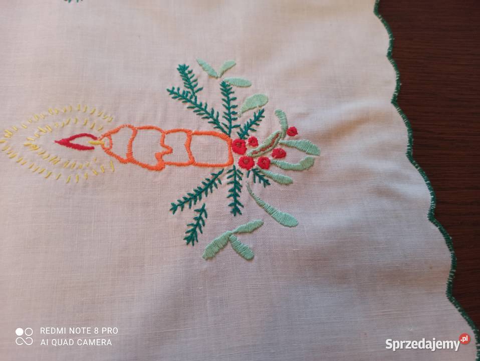 Serweta bieżnik świąteczny ręcznie haftowana 100 Białystok sprzedam