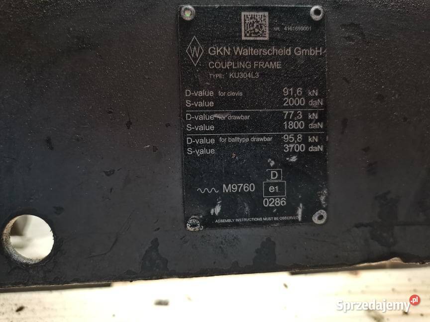 Listwa zaczepu Claas Axion 830 wielkopolskie Wilkowo