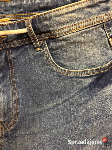 Spodnie krótkie jeansowe 44 męskie z nogawką Częstochowa