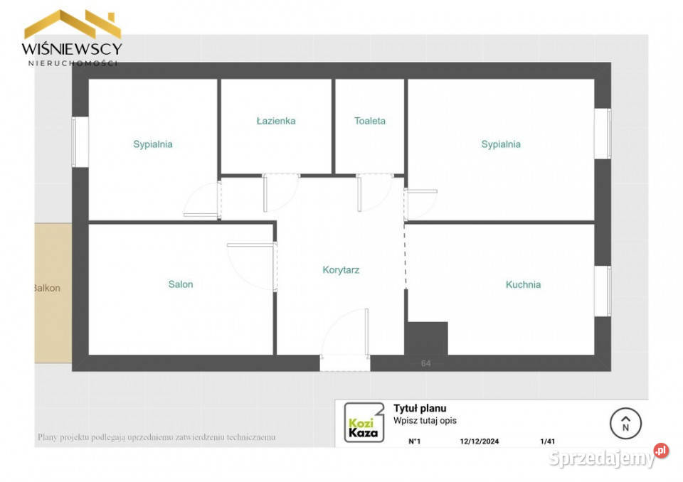 Mieszkanie 3 pokoje II piętro Malbork 599m2 59.9m2