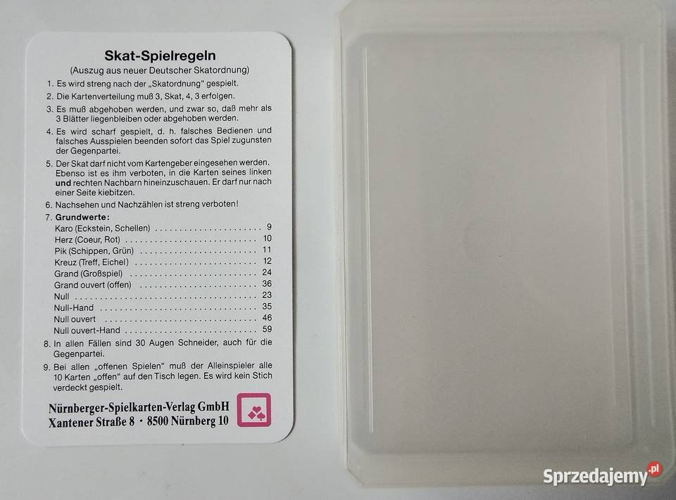 Karty do gry w skata Żory