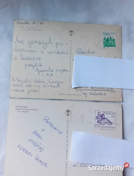 Dwie pocztówki Karkonosze KAW 1979 i 1984 r Koźminek sprzedam