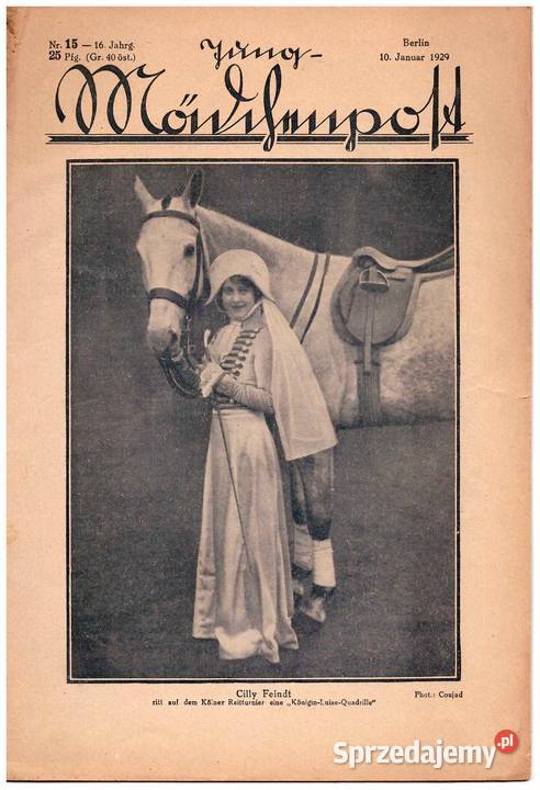 zabytkowa gazeta poczta młodej dziewczyny Warszawa