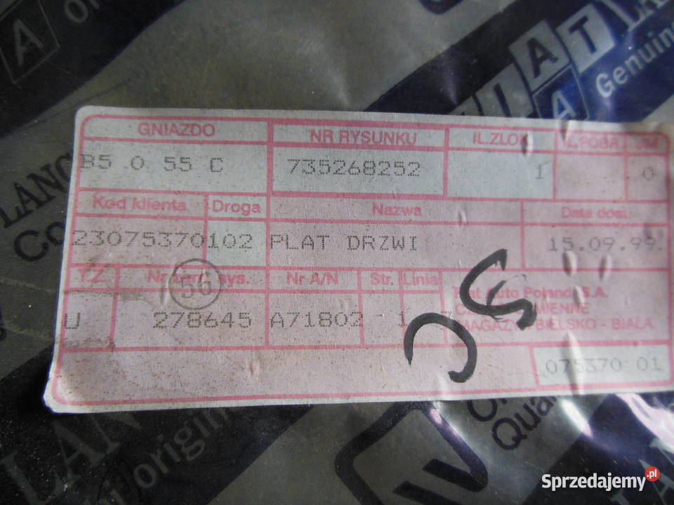 735268252 PANEL DRZWI PRZEDNICH LEWY FIAT 600 Kozy sprzedam