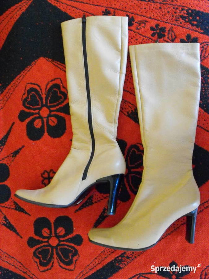 Buty beżowe kozaki 4041 26 Skóra ekologiczna Białystok