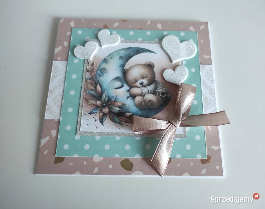 Kartka ręcznie robiona na urodziny roczek z Łódź