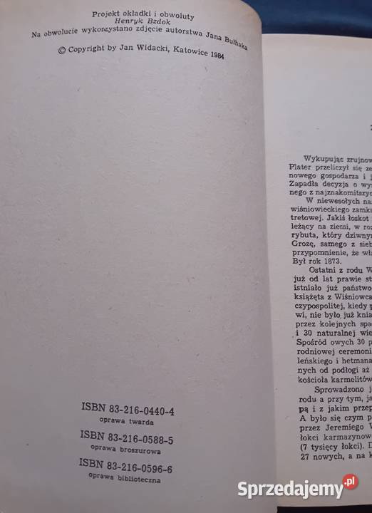 Jan Widacki Kniaź jarema Śląsk 1984 r Wydanie I Koźminek sprzedam