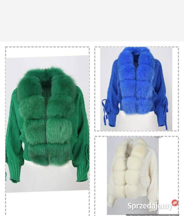 Sweter obszycia futro naturalne Lis futrzana sprzedam