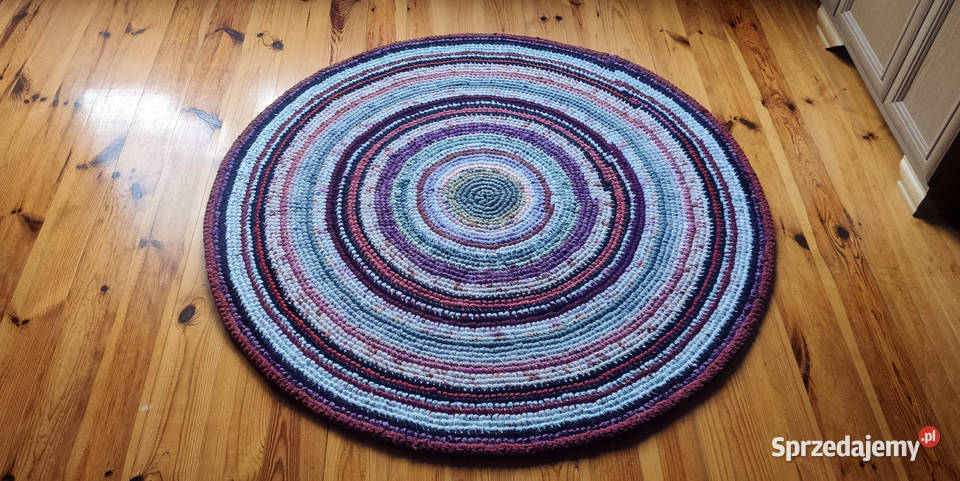 Dywan okrągły 137 rękodzieło zero waste Łódź sprzedam