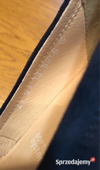 Baleriny granatowe Bioeco 37 skóra welurowe buty