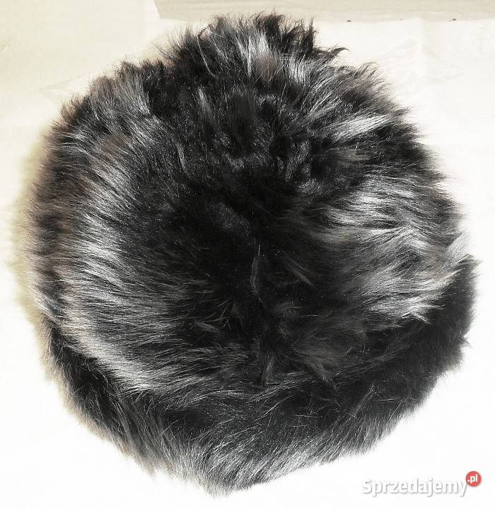 Czapka zimowa naturalne futro kożuch czarna Dla kobiet Gliwice