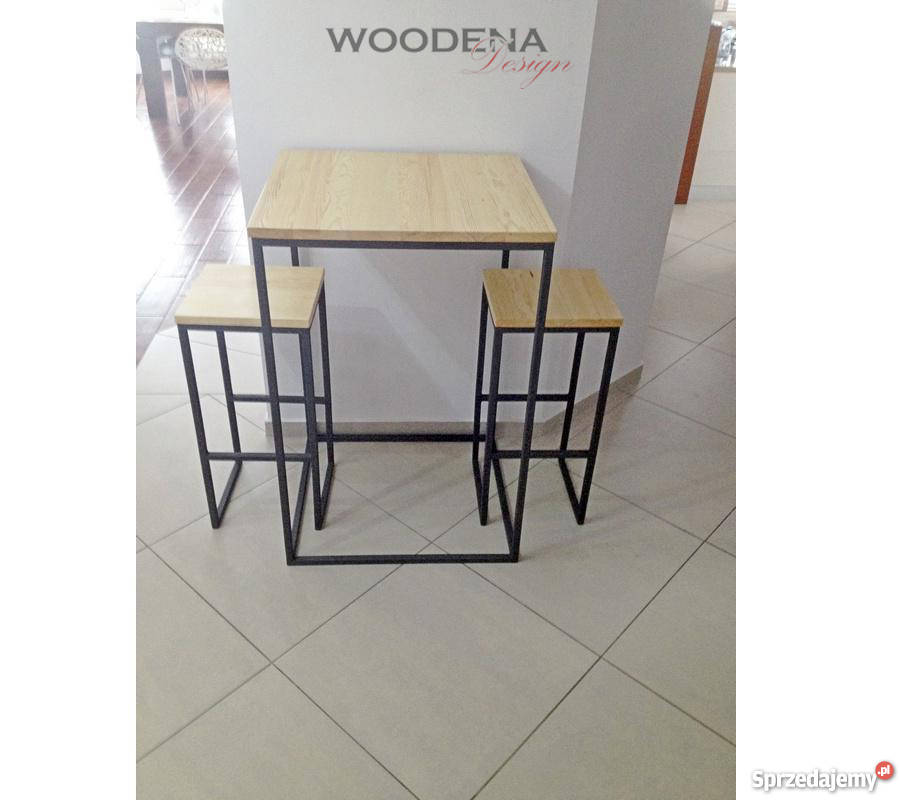 Designerski stół barowy 2 hokery loft Warszawa sprzedam