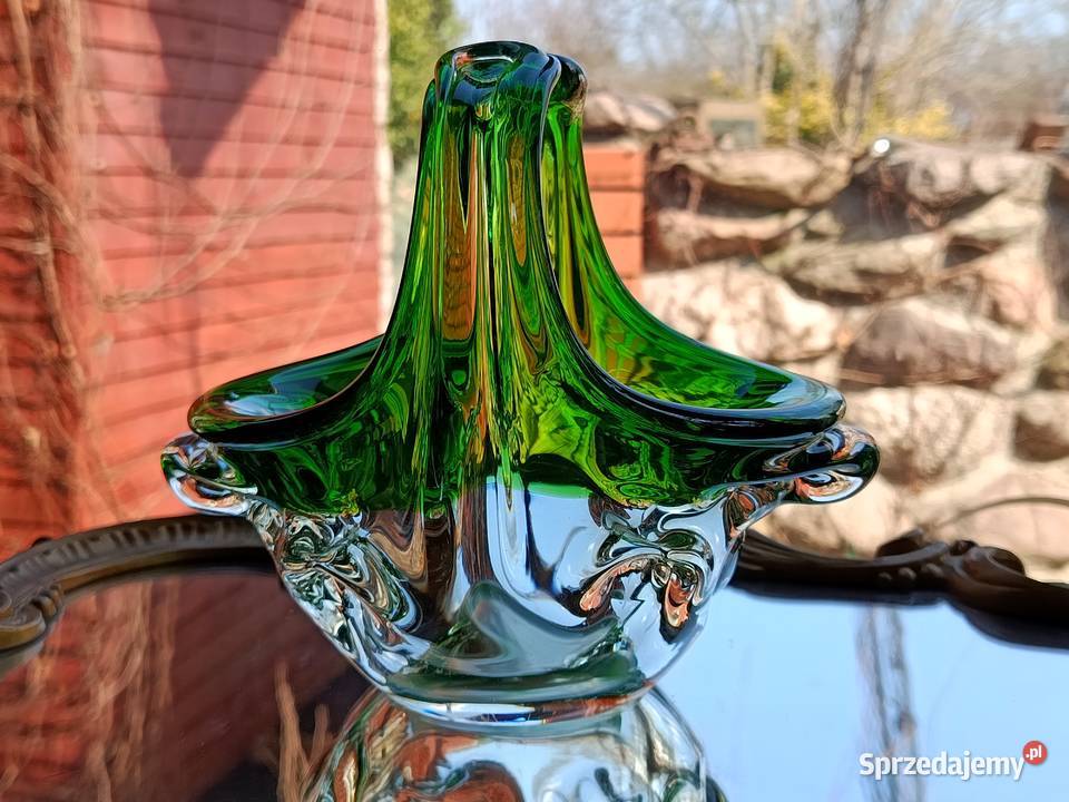 Koszyk grube szkło Josef Hospodka Klenica