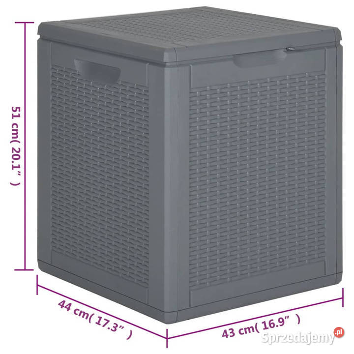 Skrzynia ogrodowa szara rattan PP 90 L WM364059 mazowieckie Warszawa sprzedam