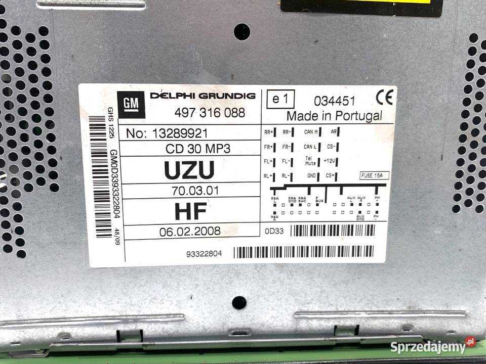 RADIO OPEL CORSA D 13289921 0614 ODTWARZACZ Sprzęt audio fabryczny podkarpackie