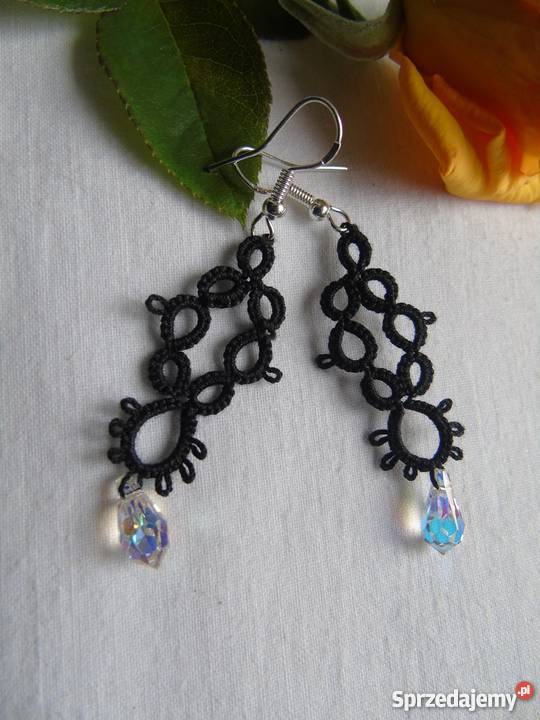 Kolczyki Frywolitkowe Wiśniowa