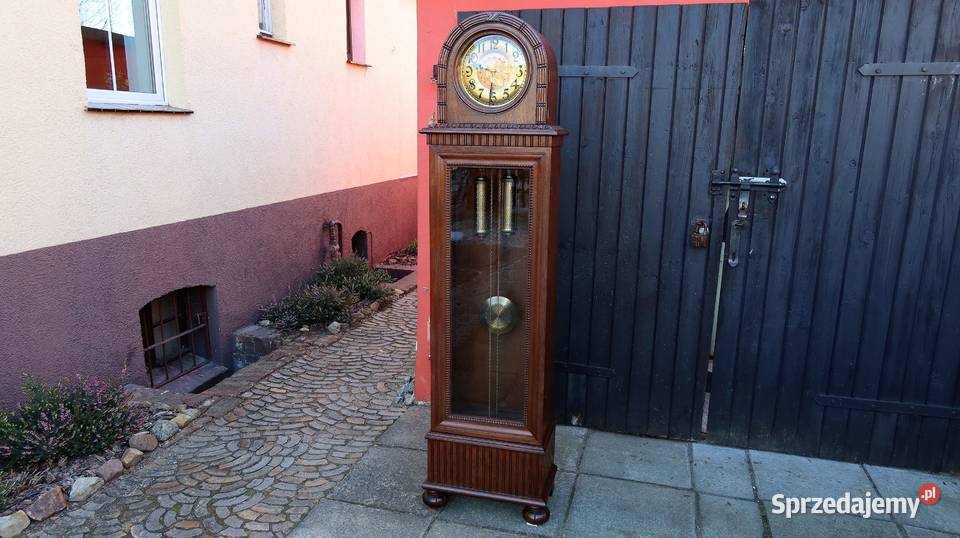 Piękny Stojący Dębowy Zegar Baba Gong 5 Strun Ziębice