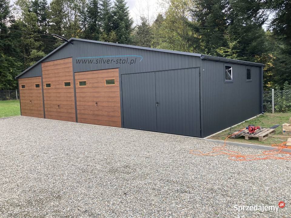 Garaż blaszany 12x6m 11x6 Silverstal Garaże RAL świętokrzyskie Sandomierz