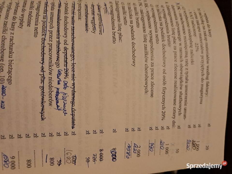 Zbiór z rachunkowości skrypt, zeszyt ćwiczeń, zbiór zadań, testów sprzedam